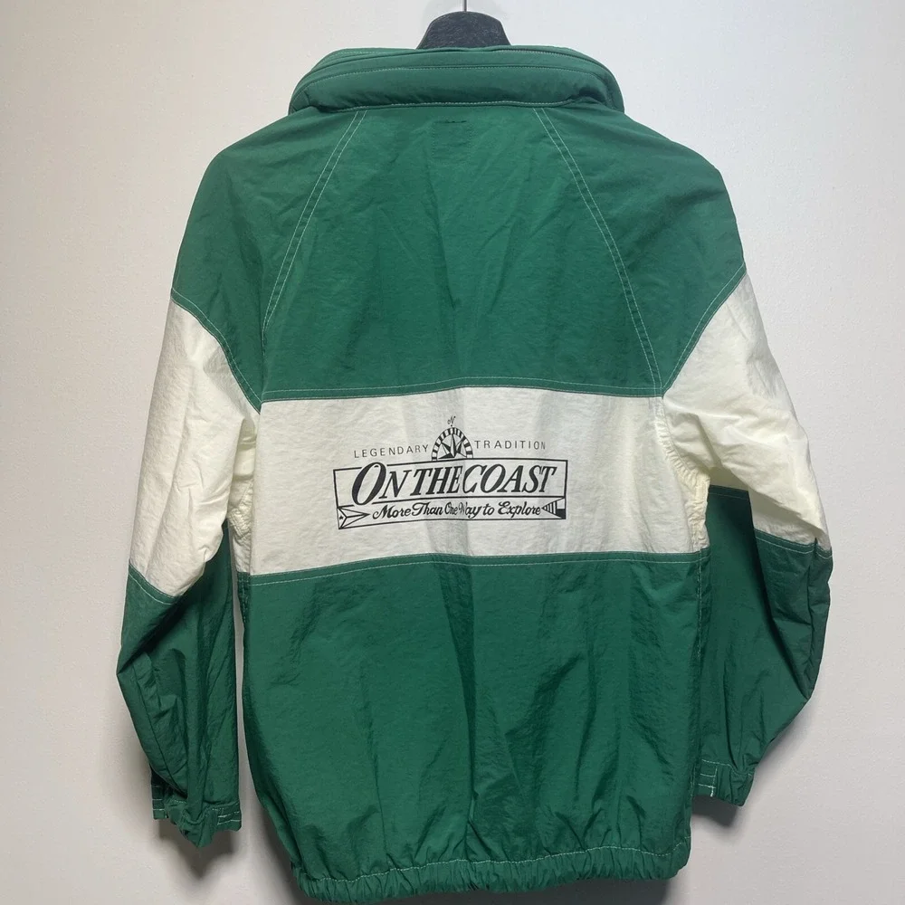 Gap Kids Sailing Style Nautical Windbreaker Green White Stripe XL Lightweight